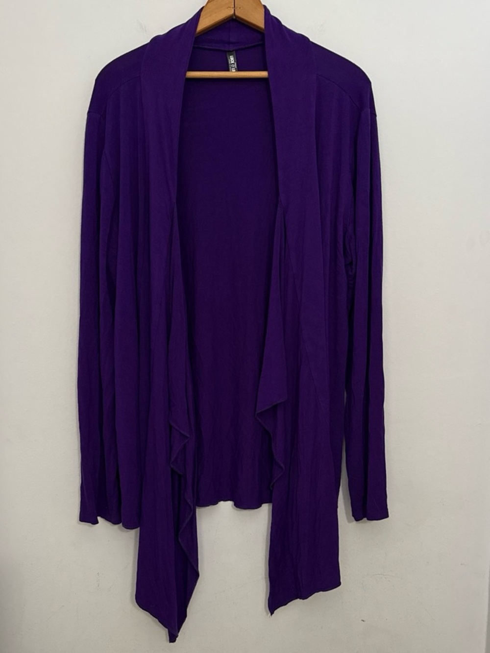 Open-Front Deep Purple Flowy Lightweight Women's Cardigan Boho Whimsy Oversized
